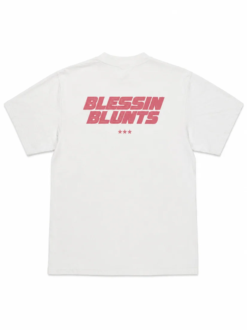 BLESSIN BLUNTS TEE WHITE back